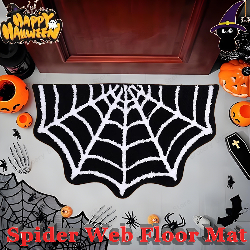 Kids Outdoor Mat Waterproof - Halloween Personalized Spider Web Floor Mats