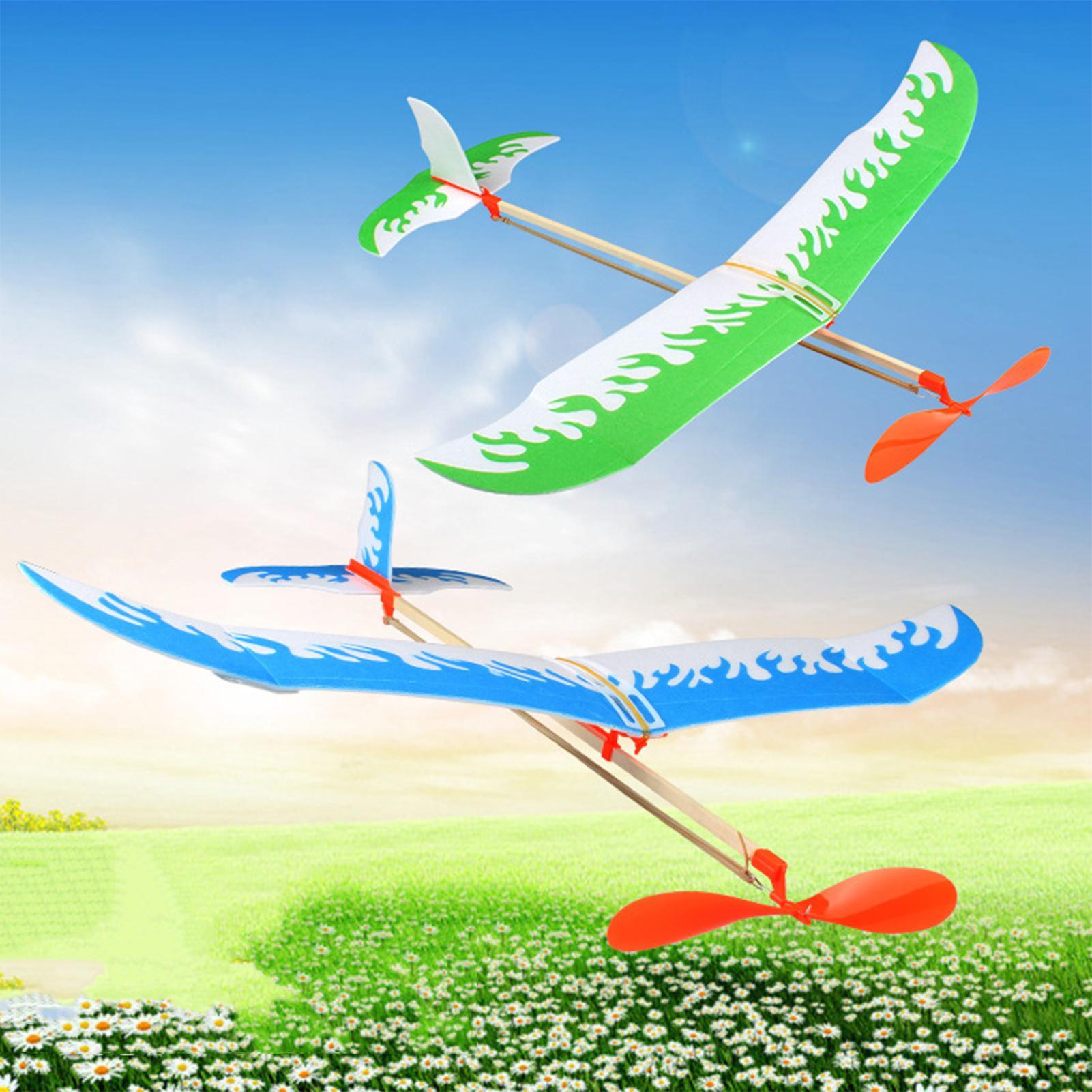 Kids Outdoor Entertainment - Rubber Band Airplanes Powered Glider Aircraft