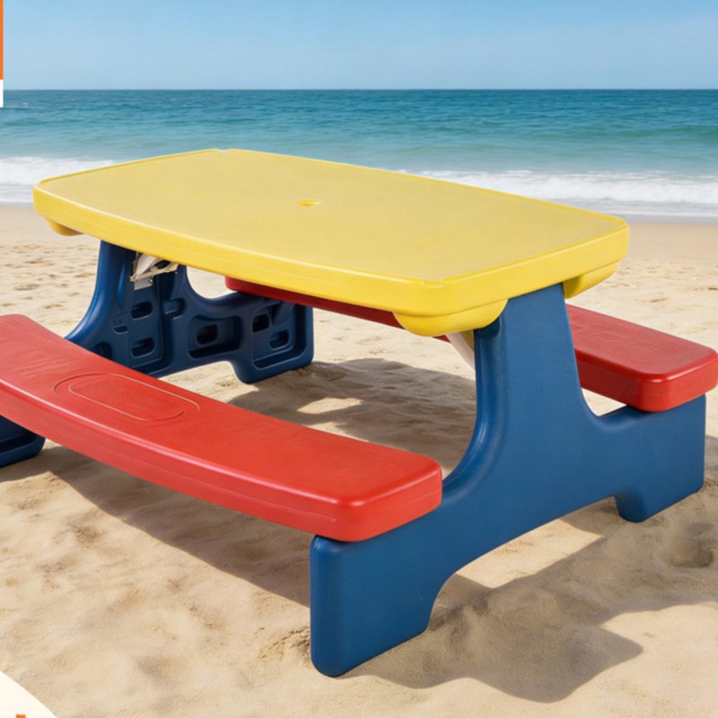 Kids Outdoor Table And Chairs With Umbrella - LazyChild Foldable Kids Outdoor Table And