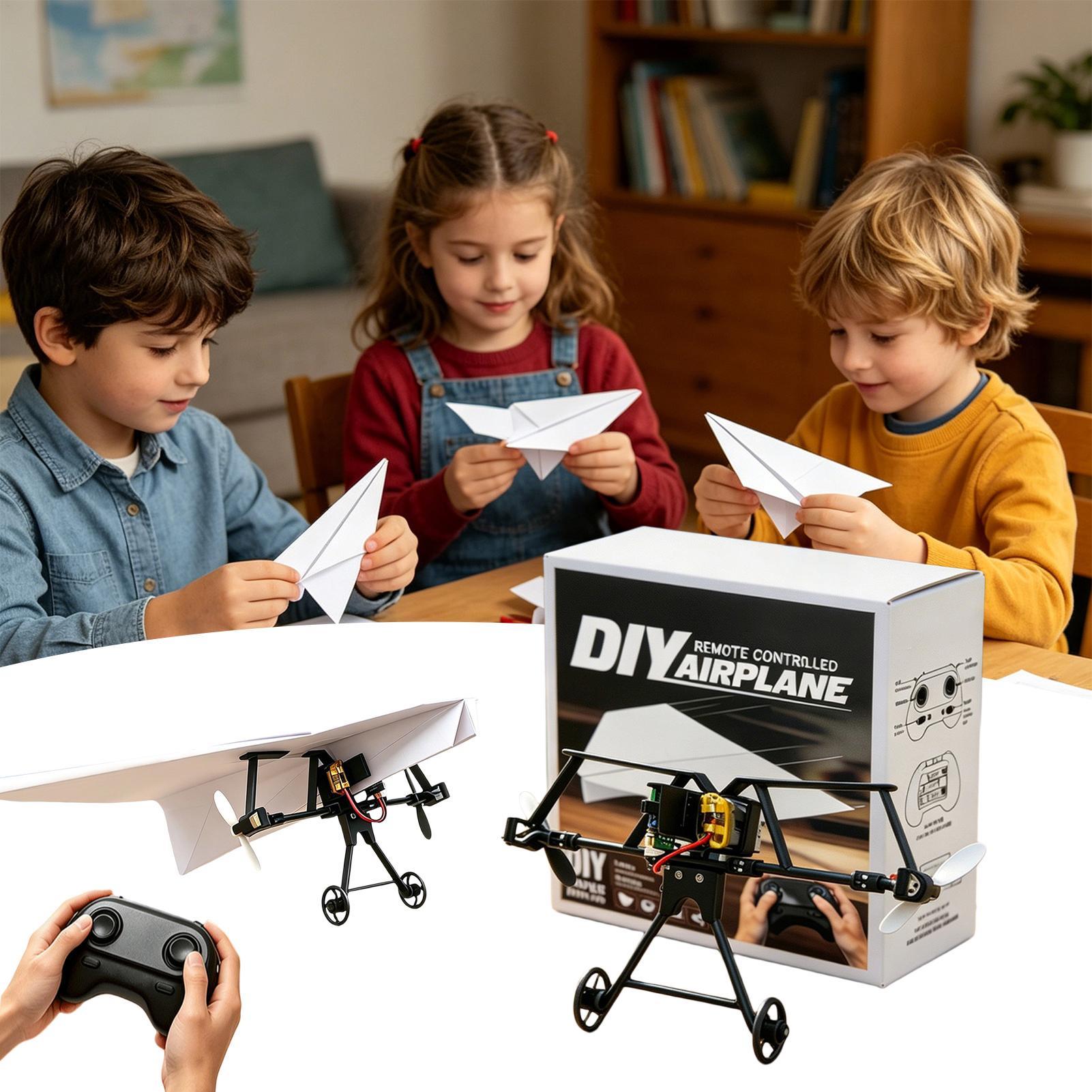 Kids Outdoor Entertainment - DIY RC Paper Airplane Kit Plane