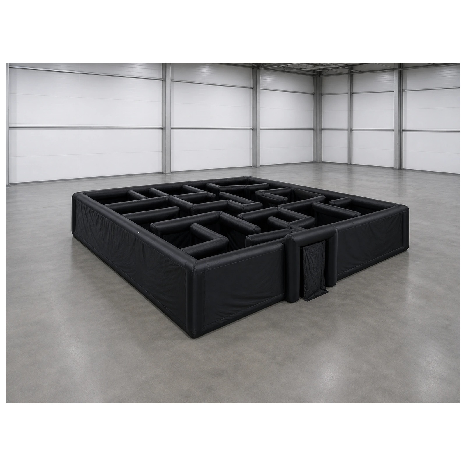 Kids Outdoor Games For Party - Large Plain Black Inflatable Maze 12X12m