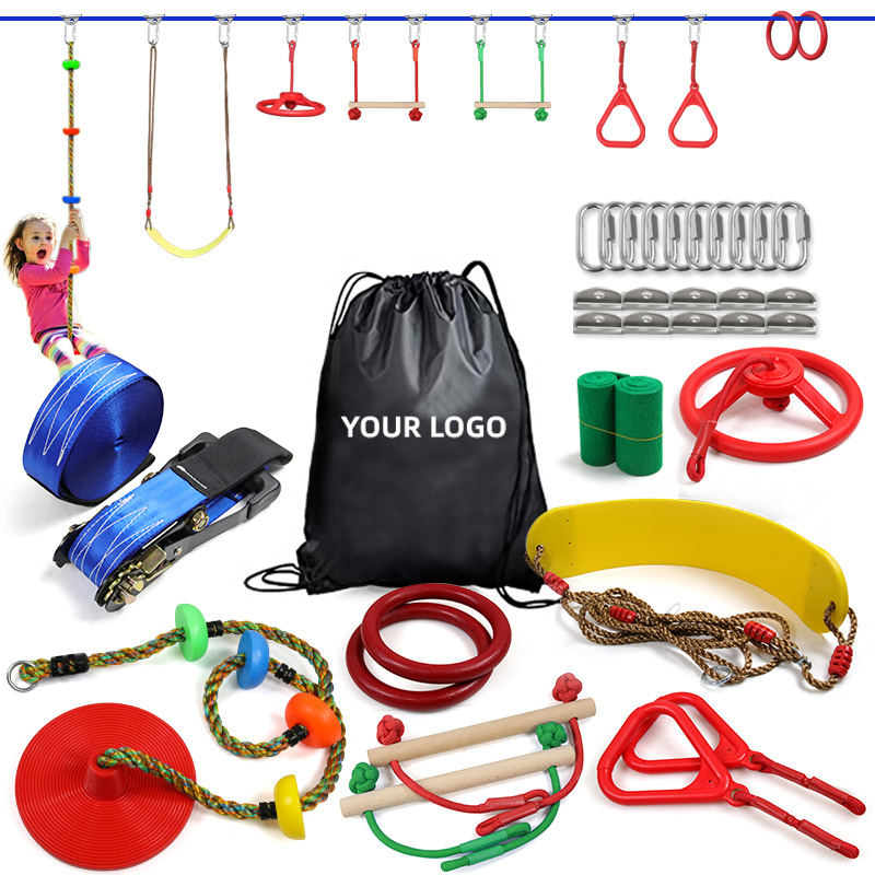 Kids Outdoor Ninja Course - Outdoor Play Slackline Ninja Warrior Obstacle