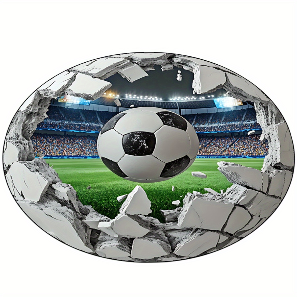 3D Football Field Round Area R - Kids Outdoor Mat Waterproof ulasan dan harga