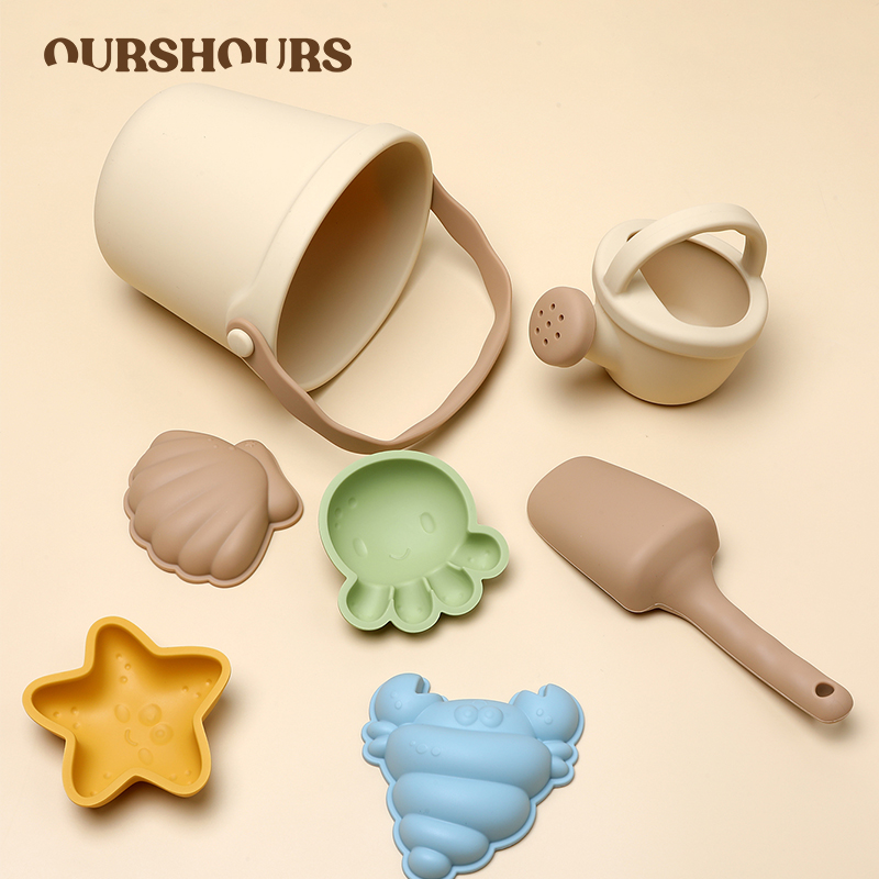 7Pcs Kids Silicone Beach Toys  - Kids Outdoor Toy Storage ulasan dan harga