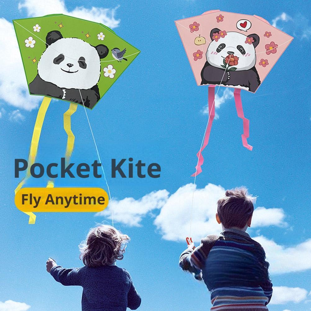 Pocket Kite Mini Cartoon Panda - Kite Easy Fly Kids ulasan dan harga