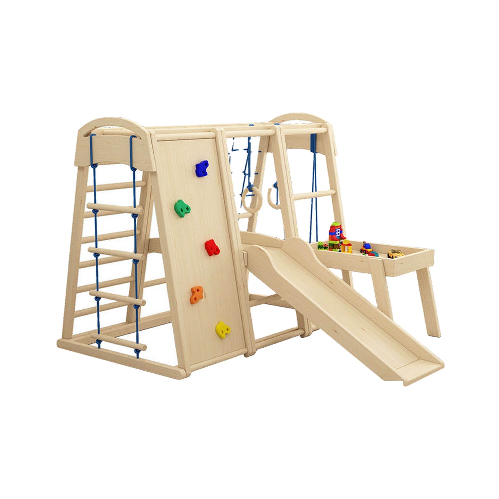 Indoor Outdoor Wooden Children - Kids Outdoor Wooden Climbing Frame ulasan dan harga