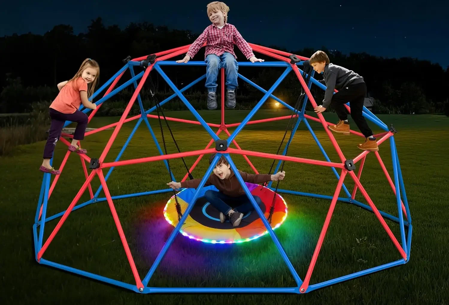 Hapfan Climbing Dome Swing Set - Kids Outdoor Jungle Gym Dome ulasan dan harga