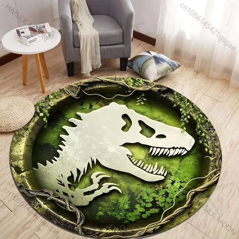 HD 3D Dinosaur Print Round Rug - Kids Outdoor Mat Waterproof ulasan dan harga