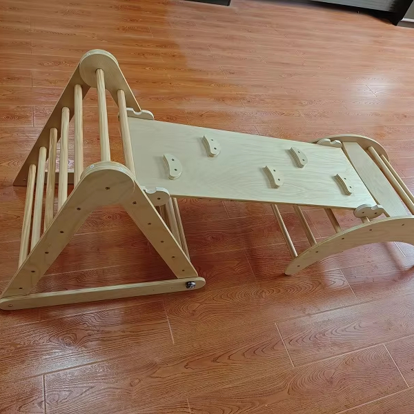 Hot Selling 3-in-1 Montessori  - Kids Outdoor Wooden Climbing Frame ulasan dan harga