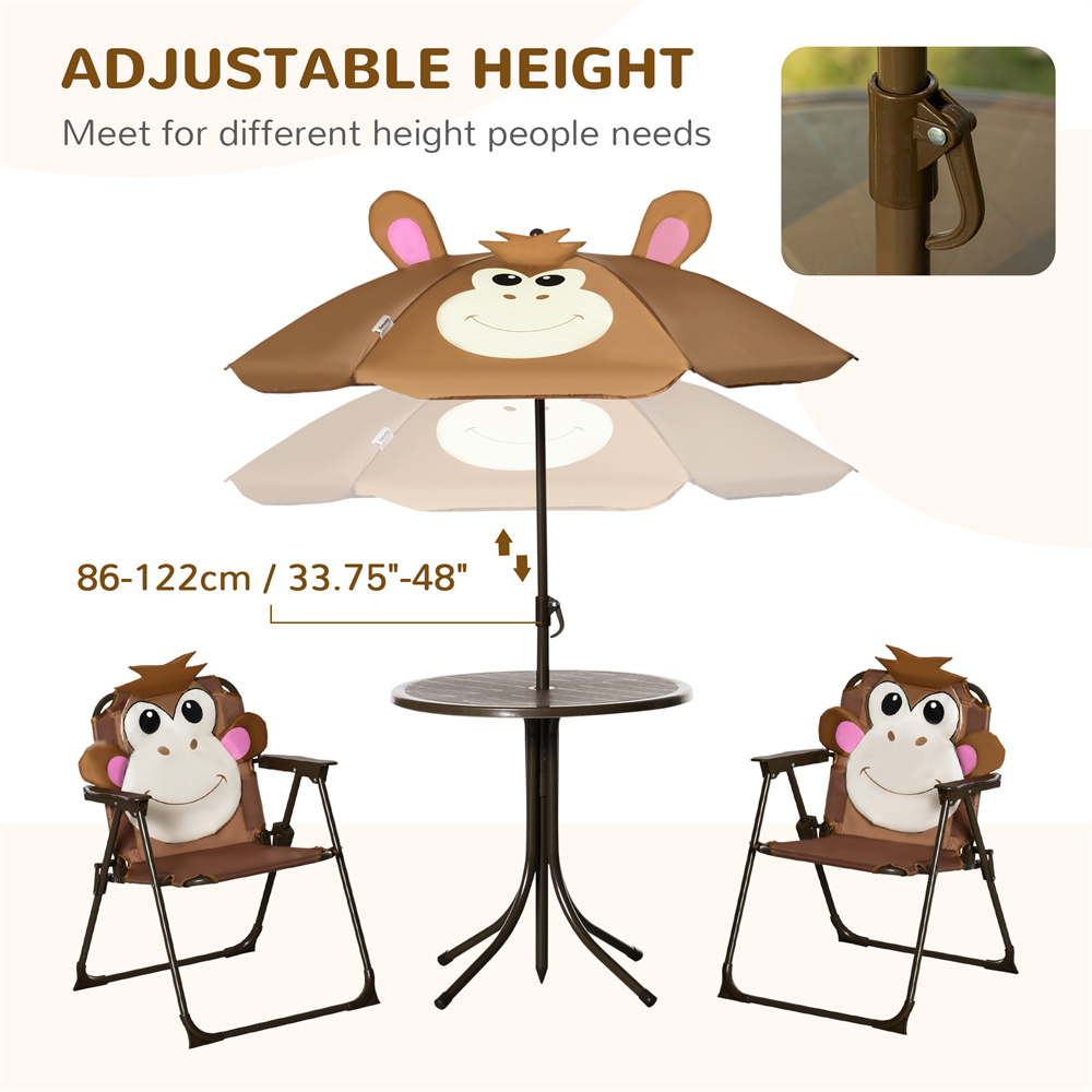 Cute Monkey Kids Patio Table C - Kids Outdoor Table And Chairs With Umbrella ulasan dan harga