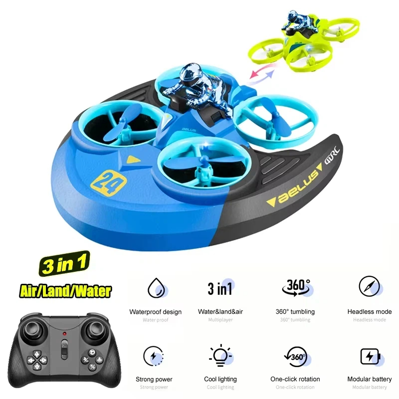 3-in-1 Land Air Sea RC Aircraf - Kids Outdoor Quad ulasan dan harga
