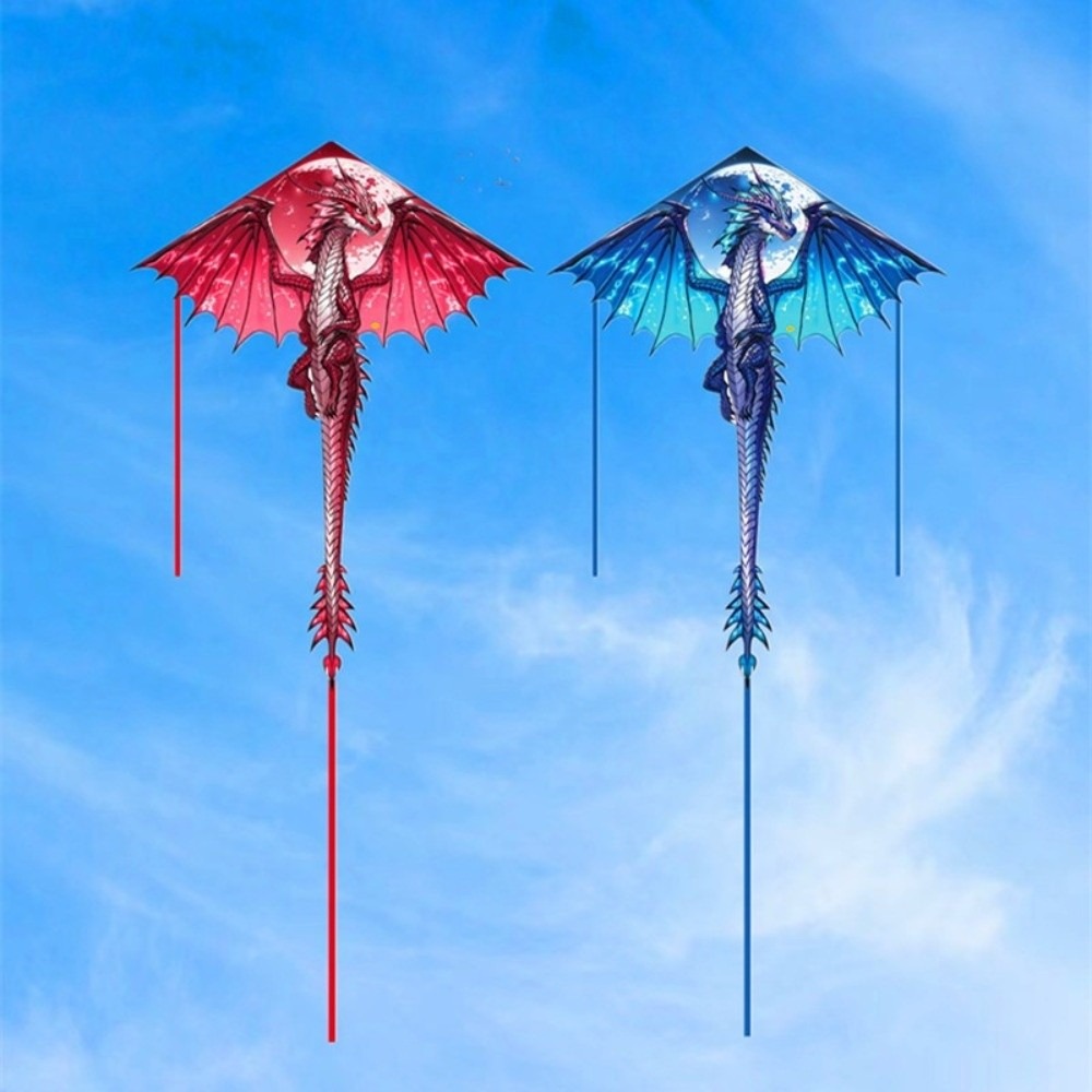 Air Snake Blue Dragon Kite wit - Kite Easy Fly Kids ulasan dan harga
