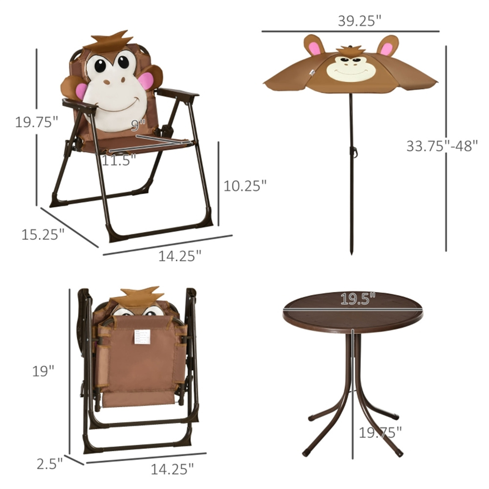 Cute Monkey Kids Patio Table C - Kids Outdoor Table And Chairs With Umbrella ulasan dan harga