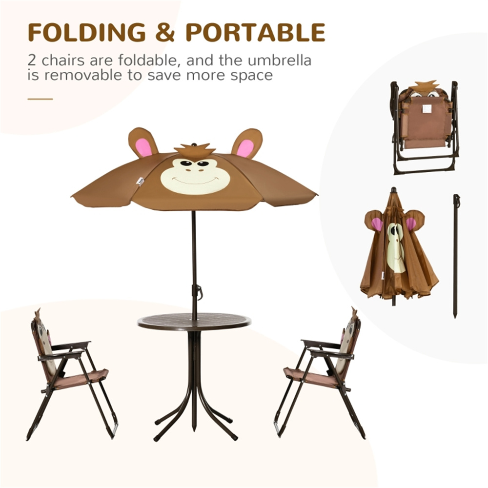 Cute Monkey Kids Patio Table C - Kids Outdoor Table And Chairs With Umbrella ulasan dan harga