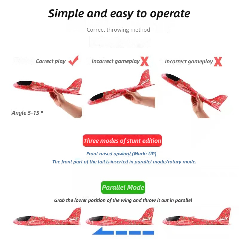 48cm Large Foam Airplane Child - Kids Outdoor Entertainment ulasan dan harga