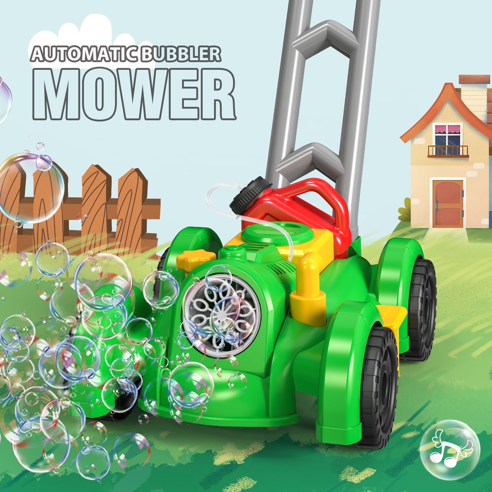 Fully Automatic Trolley Bubble - Kids Outdoor Lawn Mower ulasan dan harga