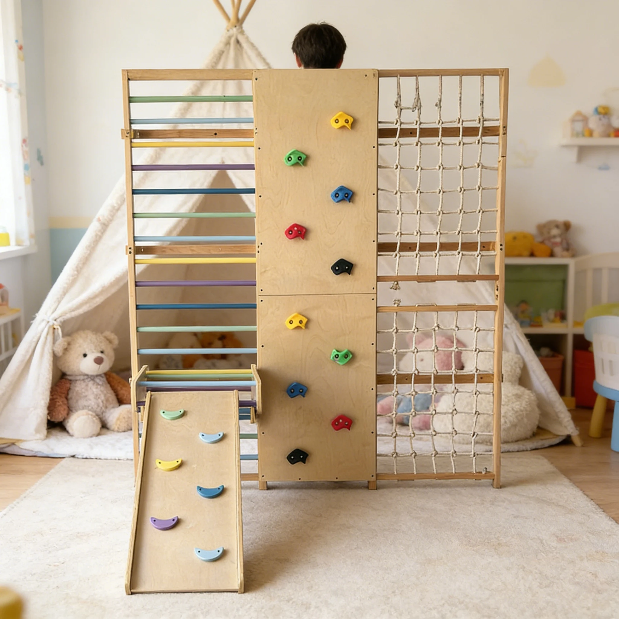 2026 Professional Grade Climbi - Kids Outdoor Wooden Climbing Frame ulasan dan harga