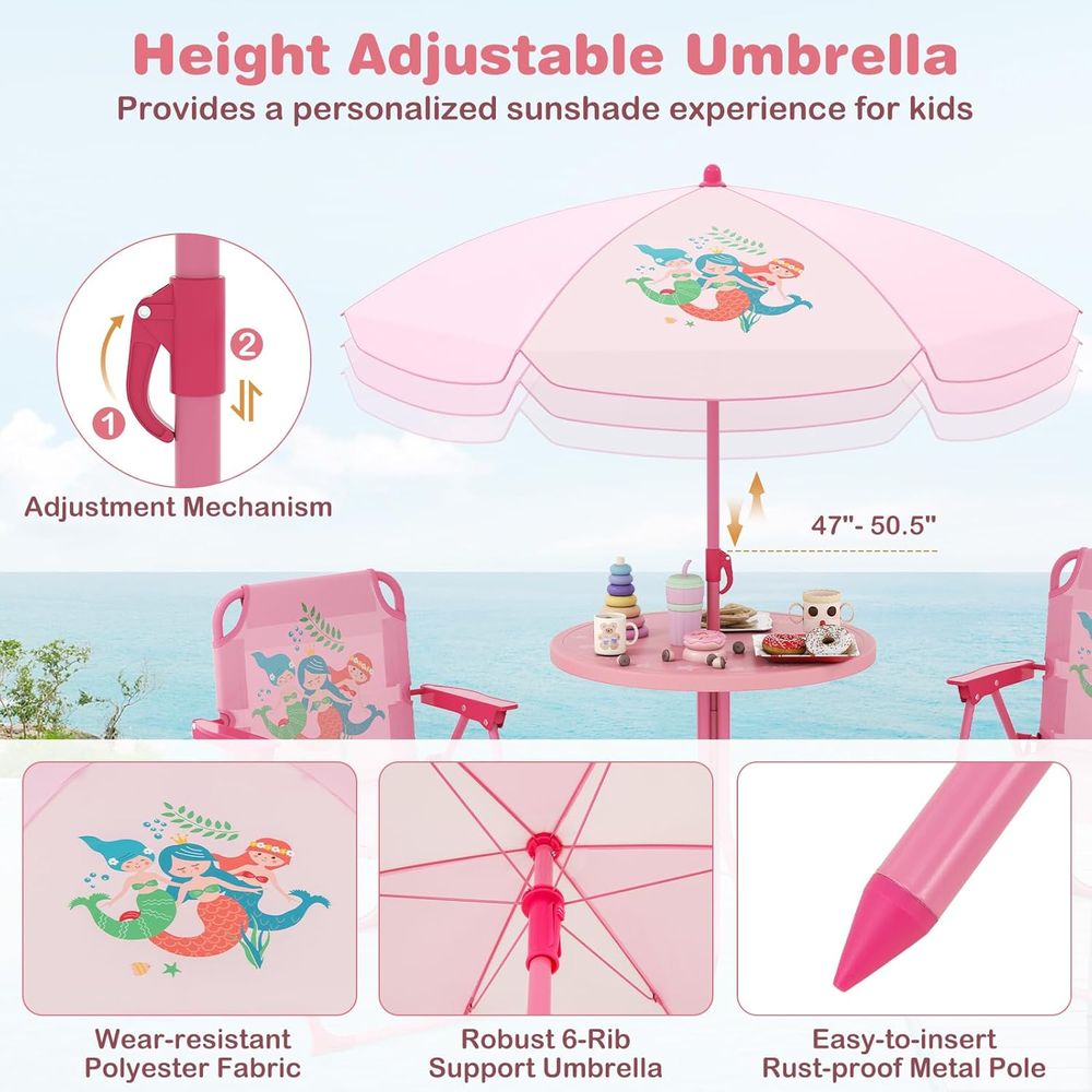 Kids Picnic Table, Kids Outdoo - Kids Outdoor Table And Chairs With Umbrella ulasan dan harga