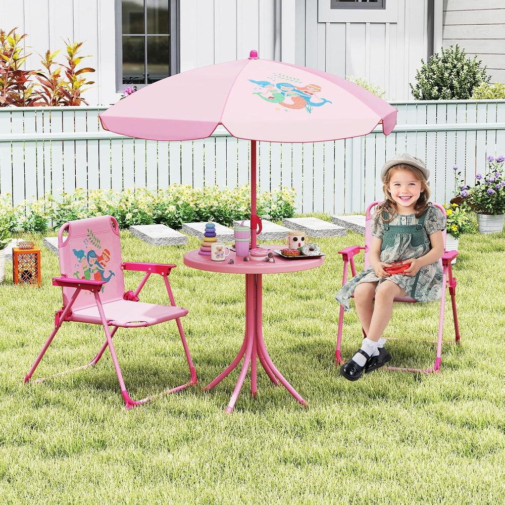Kids Picnic Table, Kids Outdoo - Kids Outdoor Table And Chairs With Umbrella ulasan dan harga