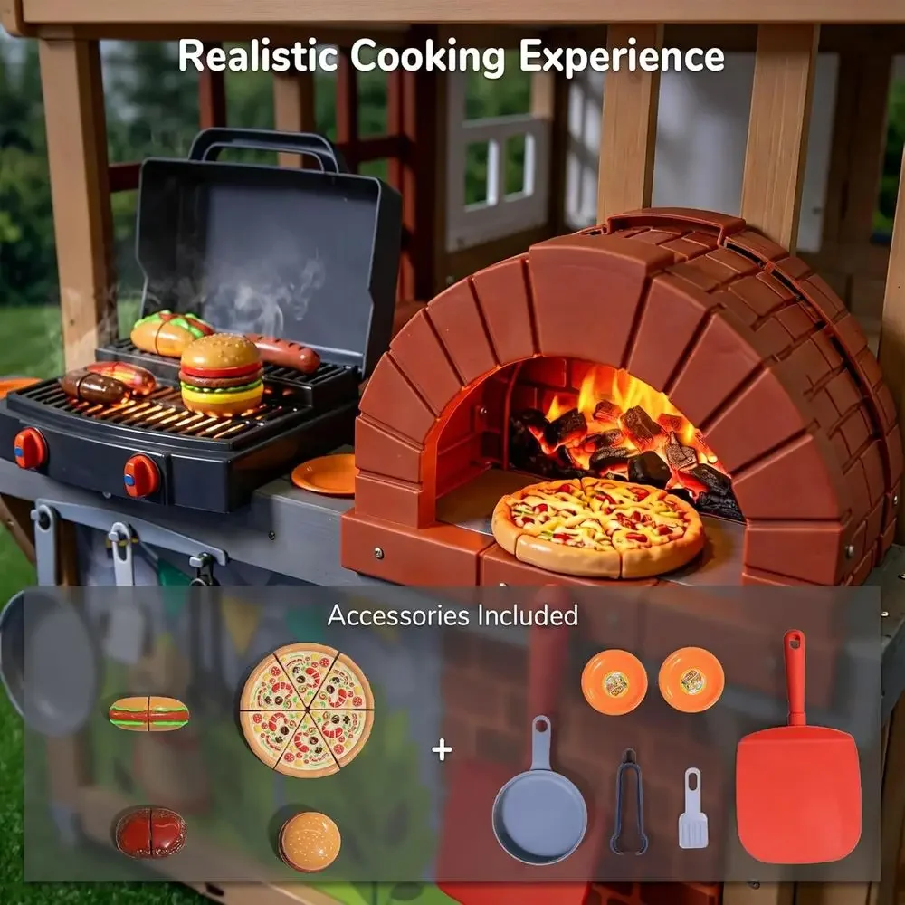 Kids Outdoor Wooden Playhouse, - Kids Outdoor Bbq ulasan dan harga