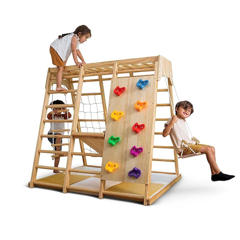 Kids Indoor Playground Activit - Kids Outdoor Wooden Climbing Frame ulasan dan harga