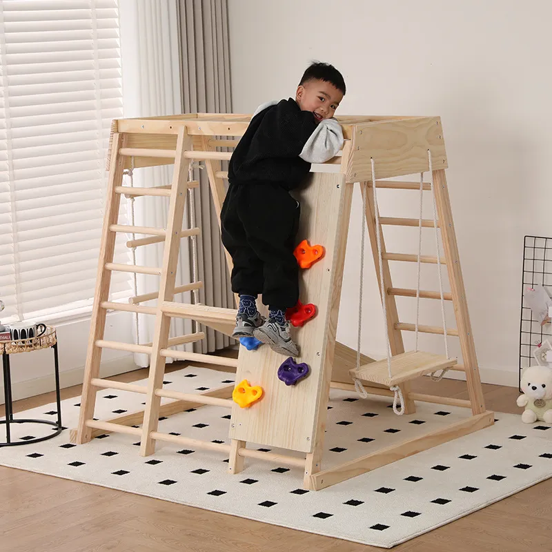 JMZ Wooden Jungle Gym Slide Cl - Kids Outdoor Wooden Climbing Frame ulasan dan harga