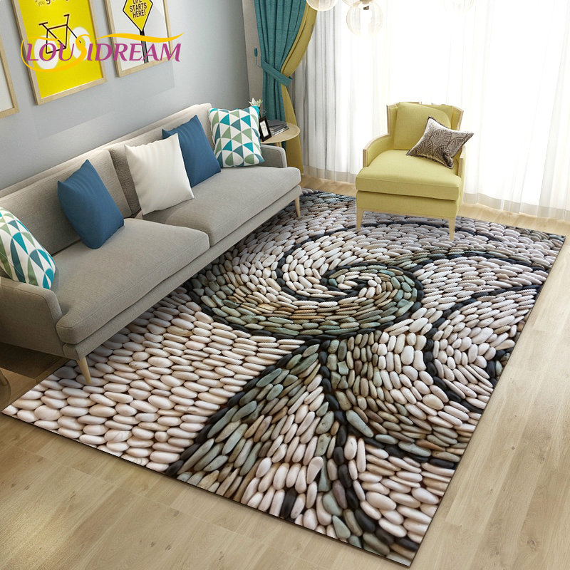 3D Colorful Cobblestone Stone  - Kids Outdoor Mat Waterproof ulasan dan harga