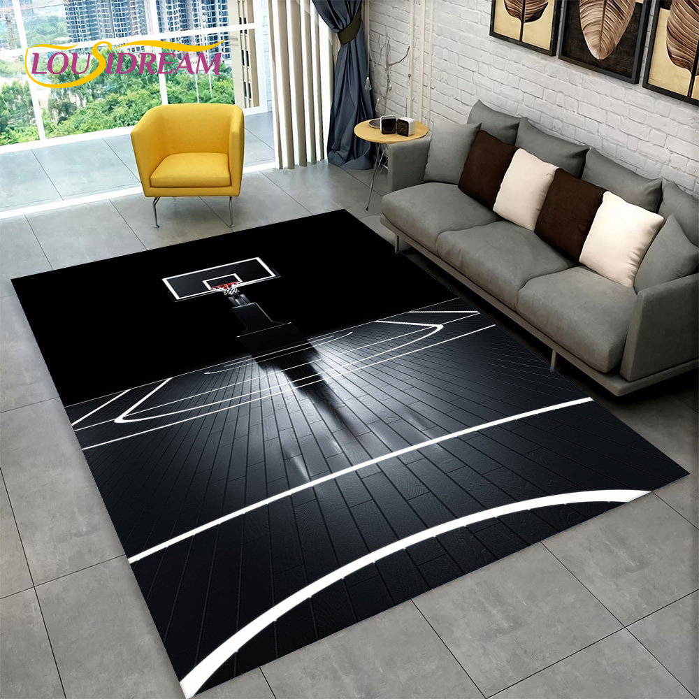 3D Basketball Cour Cartoon Are - Kids Outdoor Mat Waterproof ulasan dan harga