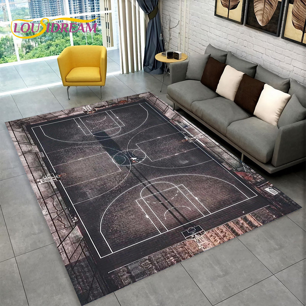 3D Basketball Cour Cartoon Are - Kids Outdoor Mat Waterproof ulasan dan harga