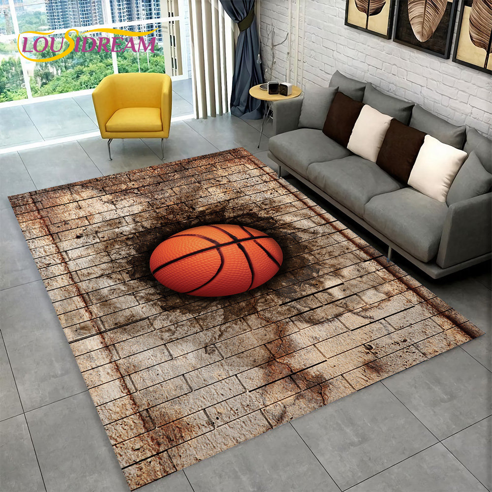 3D Basketball Cour Cartoon Are - Kids Outdoor Mat Waterproof ulasan dan harga