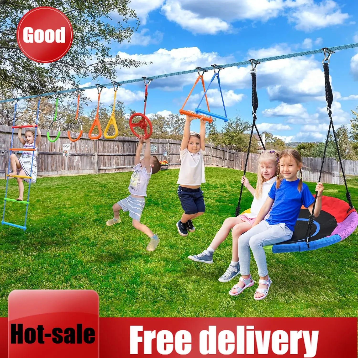 Activity priceHapfan 50 FT Nin - Kids Outdoor Ninja Course ulasan dan harga