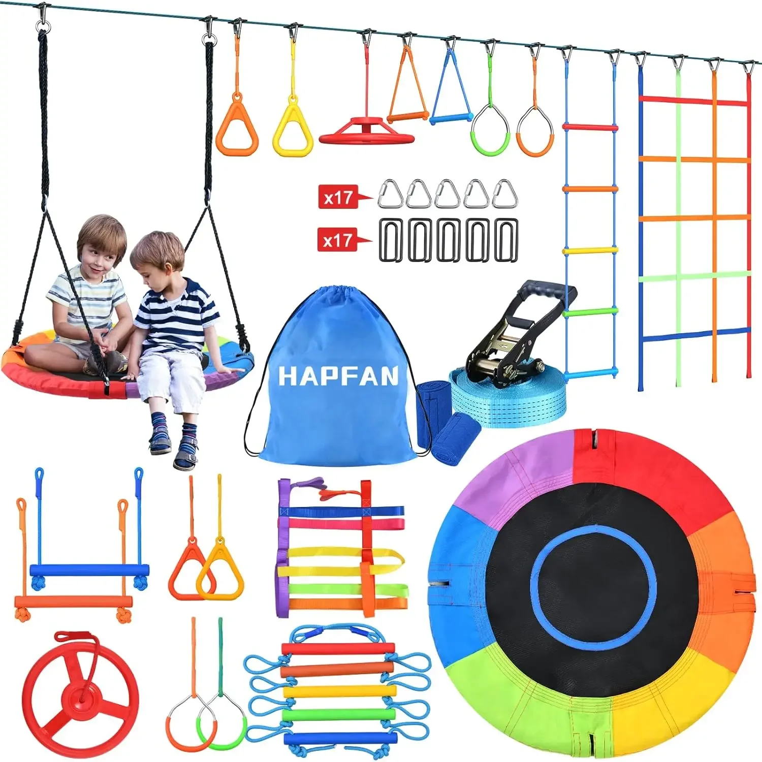 Activity priceHapfan 50 FT Nin - Kids Outdoor Ninja Course ulasan dan harga
