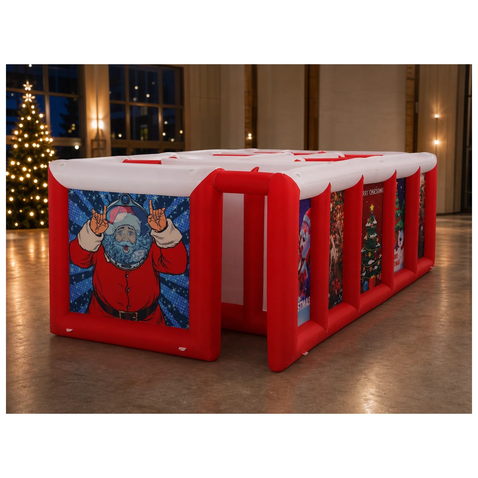 Large Red White Flat Roof Infl - Kids Outdoor Games For Party ulasan dan harga