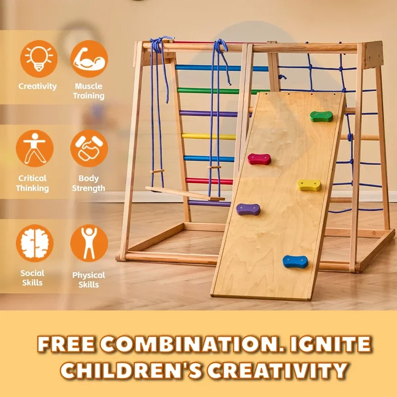Wooden Climbing Frame Indoor P - Kids Outdoor Wooden Climbing Frame ulasan dan harga