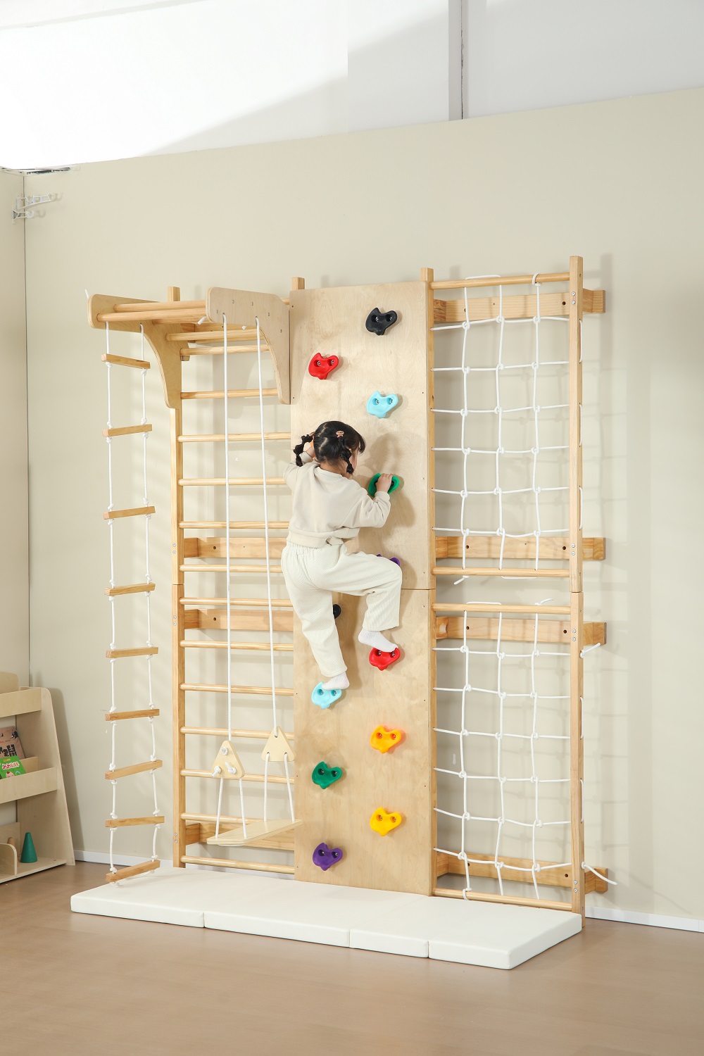 In Stock Indoor Monkey Bars Ki - Kids Outdoor Wooden Climbing Frame ulasan dan harga