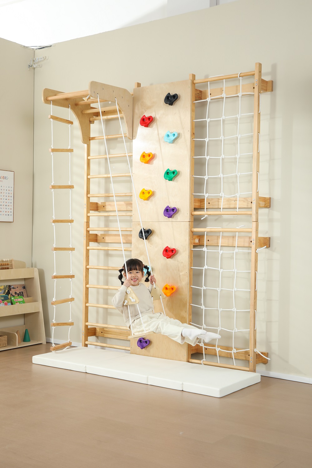 In Stock Indoor Monkey Bars Ki - Kids Outdoor Wooden Climbing Frame ulasan dan harga