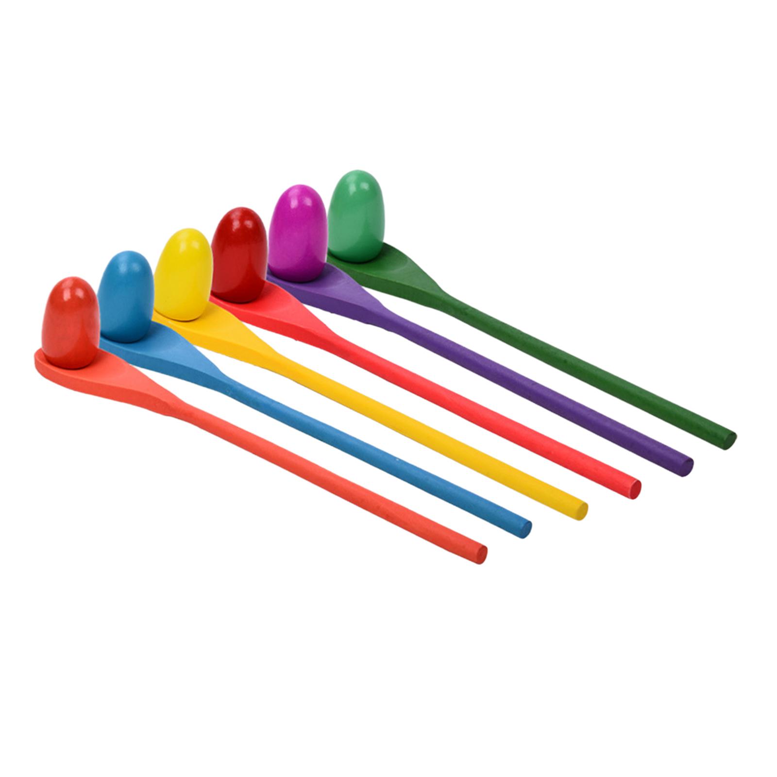 6 Pieces Egg Spoon Race Game H - Kids Outdoor Games For Party ulasan dan harga