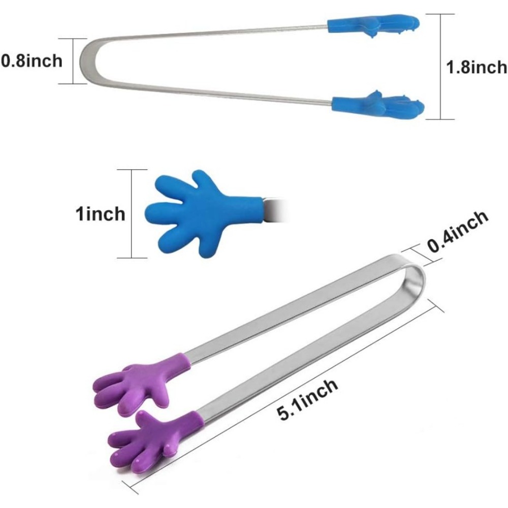 8PCS Silicone Mini Tongs 5Inch - Kids Outdoor Bbq ulasan dan harga