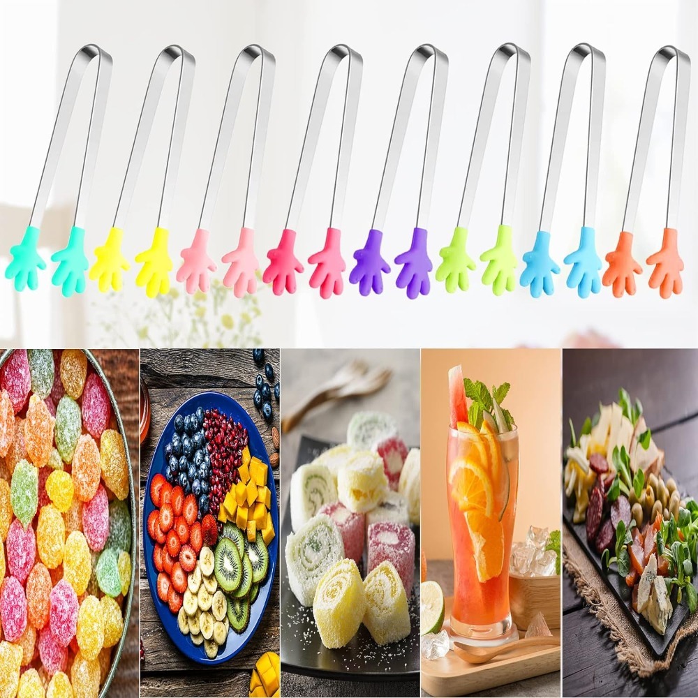 8PCS Silicone Mini Tongs 5Inch - Kids Outdoor Bbq ulasan dan harga