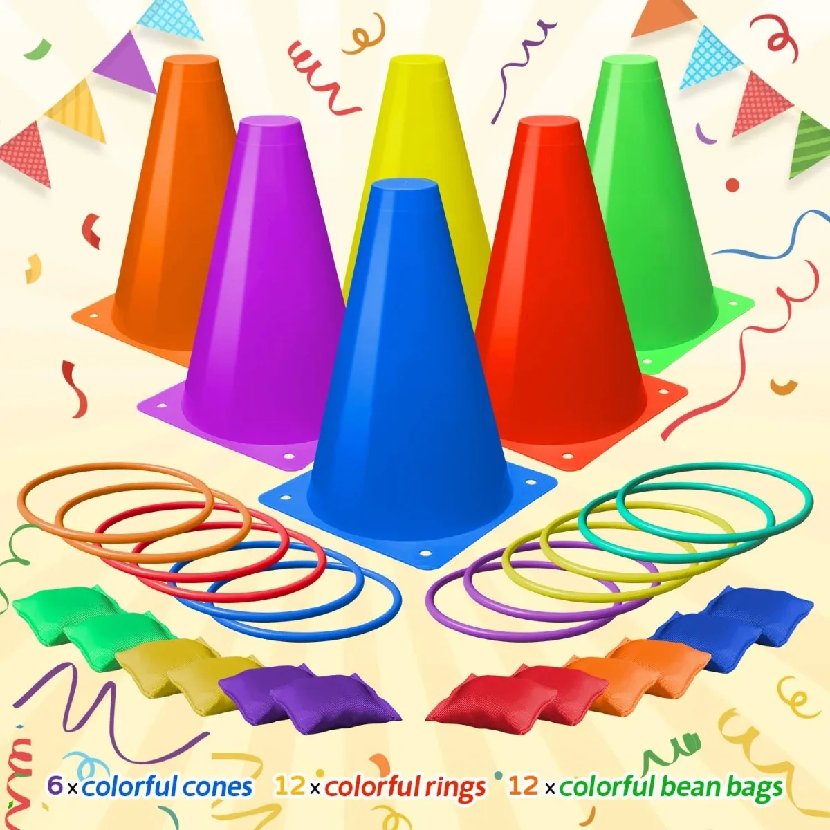 3 in 1 Soft Plastic Cones Bean - Kids Outdoor Games For Party ulasan dan harga